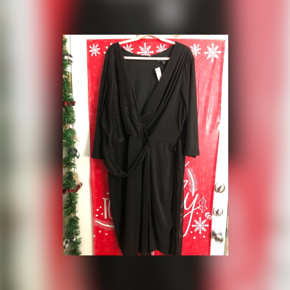 Faux wrap dress plus size